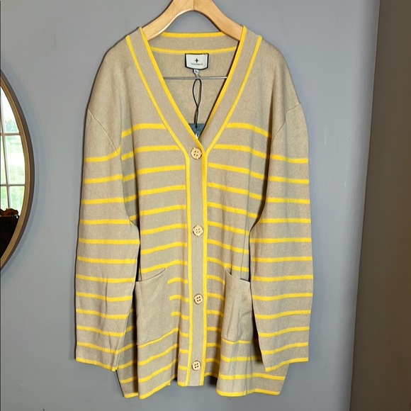 New with tags Tuckernuck Chai Striped Lauren Cardigan Size XXL - Picture 1 of 5